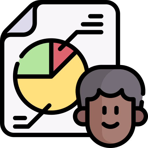 Target audience file business and finance man icon Target audience file business and finance man icon