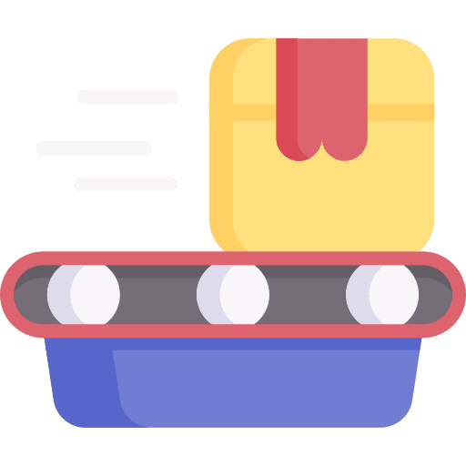 Manufacturing shipping shipping and delivery conveyor belt icon Manufacturing shipping shipping and delivery conveyor belt icon