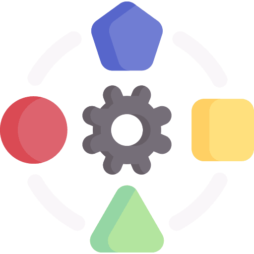 Developing pentacle square business and finance icon Developing pentacle square business and finance icon