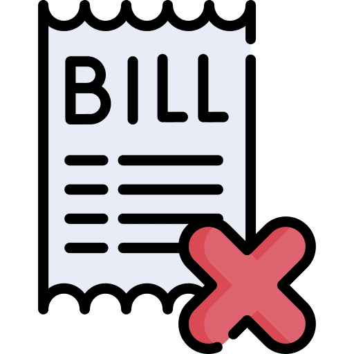 Bill file no reject icon Bill file no reject icon