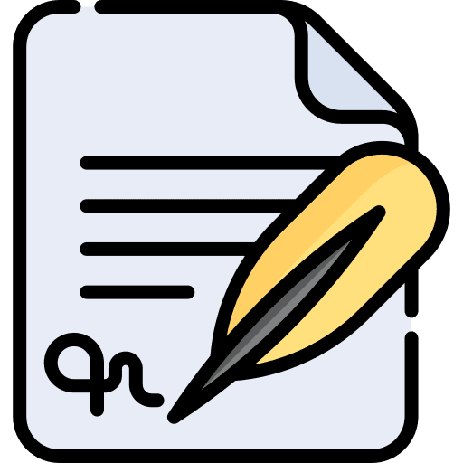 Notary file document signature icon