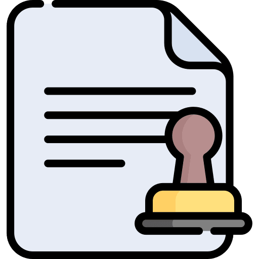 Notary rubber stamp file document icon