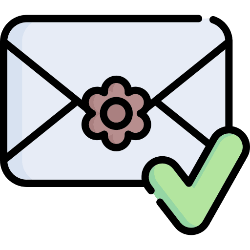 Letter files and folders stamp check icon Letter files and folders stamp check icon
