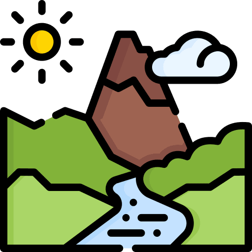 River sun hill nature icon River sun hill nature icon