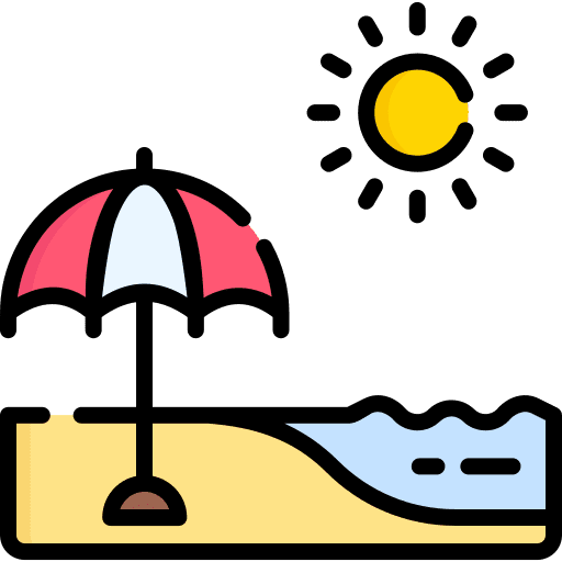 Beach nature summer holidays icon Beach nature summer holidays icon
