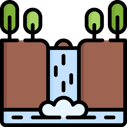 Waterfall tree water landscape icon Waterfall tree water landscape icon