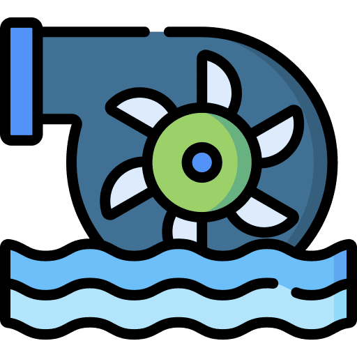 Hydro power technology generator power icon