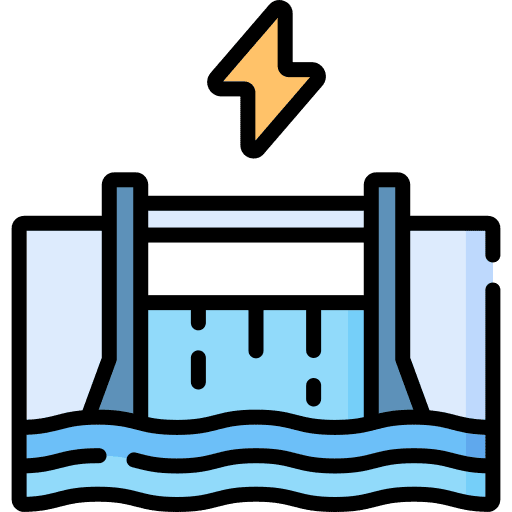 Hydroelectricity electricity sustainable water icon