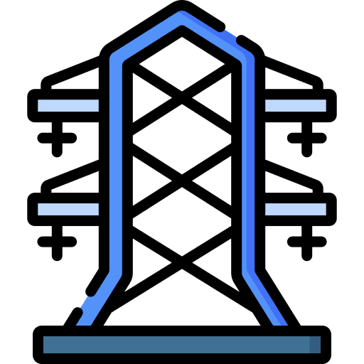 Electric tower architecture and city eco electric energy icon Electric tower architecture and city eco electric energy icon