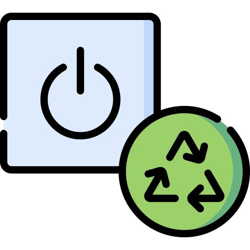 Power button recycle technology electronics icon Power button recycle technology electronics icon