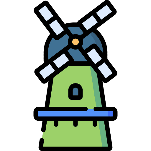 Windmill buildings power energy icon Windmill buildings power energy icon