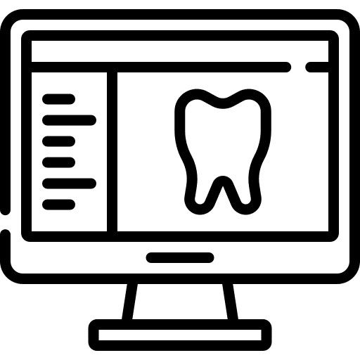 X ray dental care tooth anatomy icon