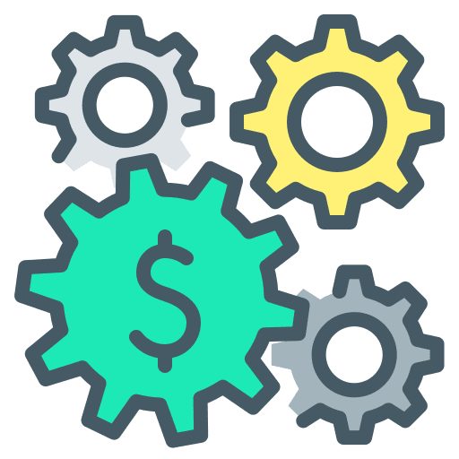 Cogwheel business and finance dollar setting icon Cogwheel business and finance dollar setting icon