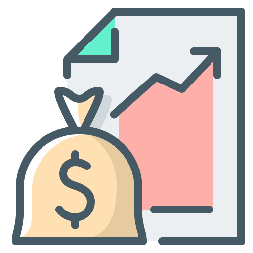 Diagram result money bag file icon Diagram result money bag file icon