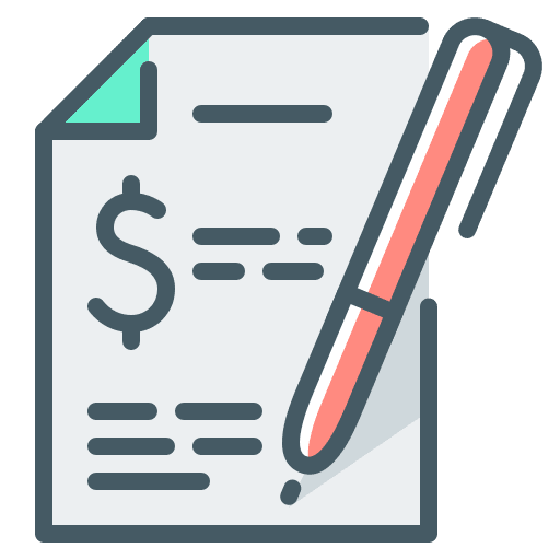 Document financial business and finance money icon