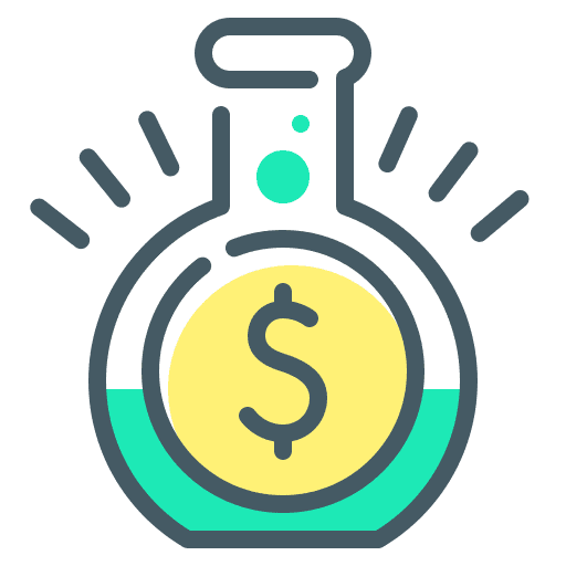 Explore money test tube flask icon Explore money test tube flask icon