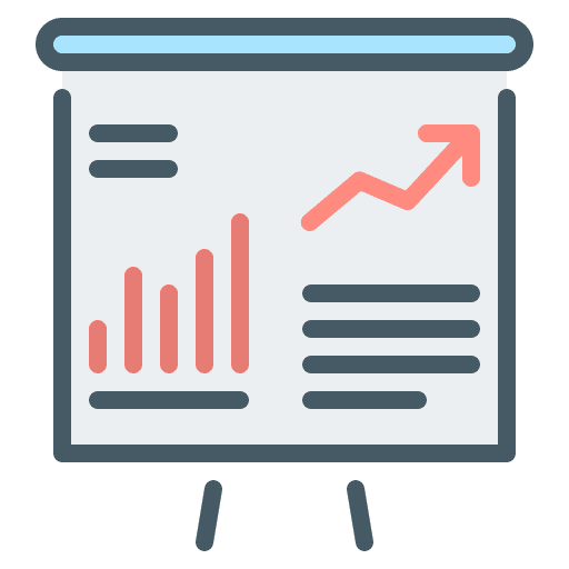 Flip chart graphic flip chart business and finance icon