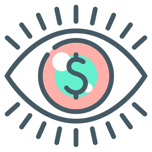 Vision vision dollar money icon Vision vision dollar money icon