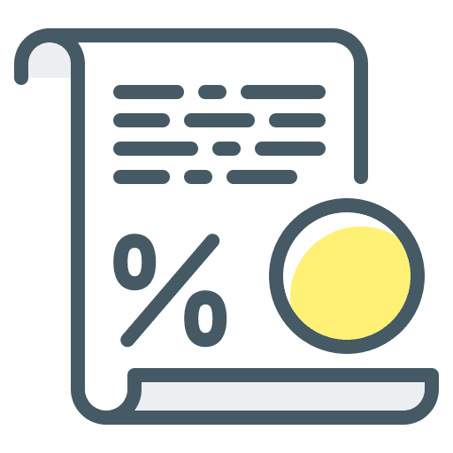 Tax duty percentage document icon Tax duty percentage document icon
