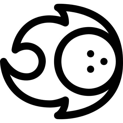 Bowling ball fire ball flying icon