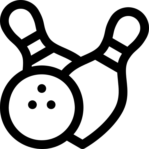 Strike bowling ball leisure game icon