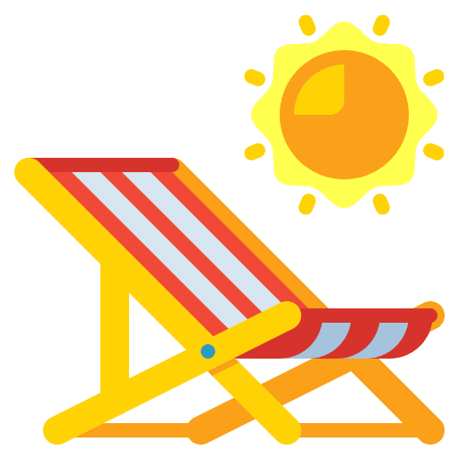 Beach chair sun beach chair vacation icon