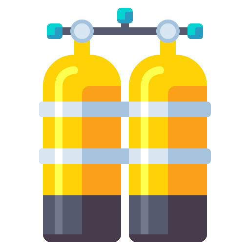 Oxygen tank security scuba diving oxygen tank icon