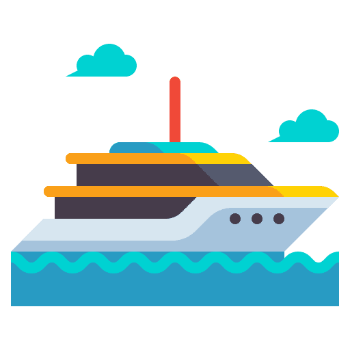 Yacht cruise transportation ship icon