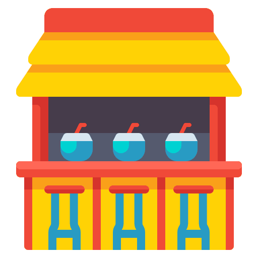 Beach bar drink vacations beach bar icon