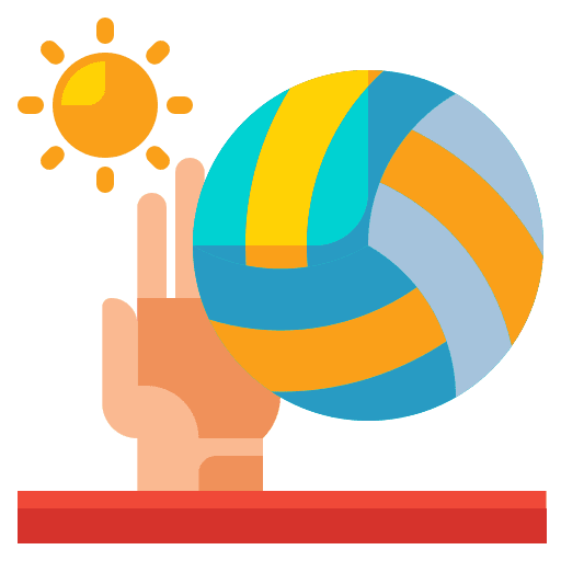 Beach volleyball equipment sport team ball icon