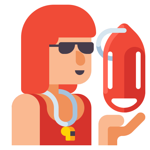 Lifeguard lifesaver woman security icon