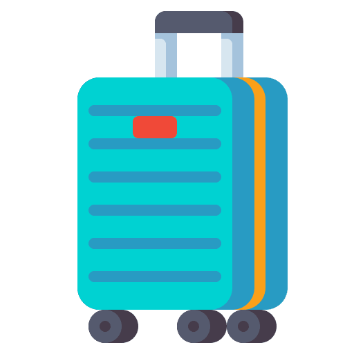 Luggage suitcase trip baggage icon