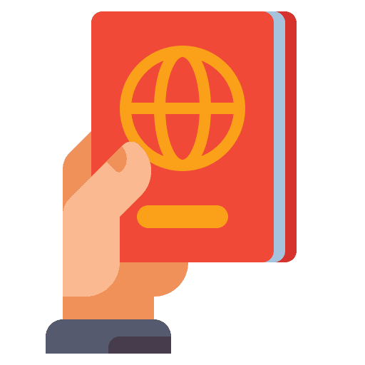 Passport holidays hand passport icon