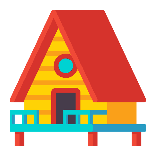 Bungalow cabin holidays wooden icon