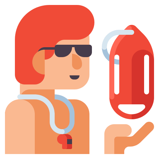 Lifeguard help man rescue icon