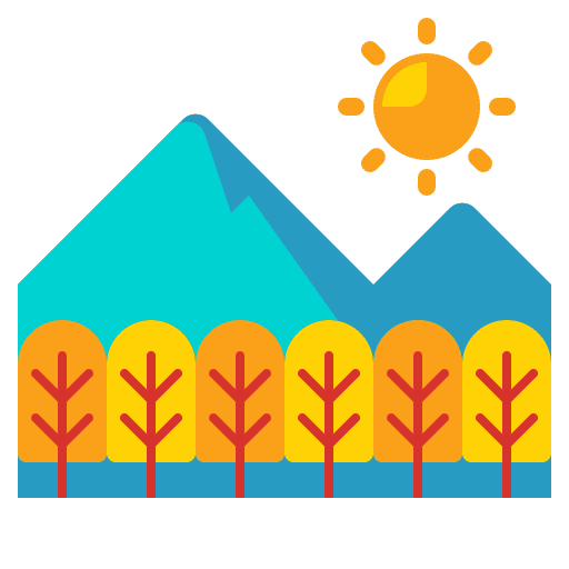 Mountain landscape scenery tree icon
