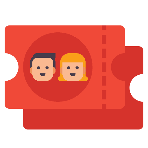 Ticket pass group entrance icon