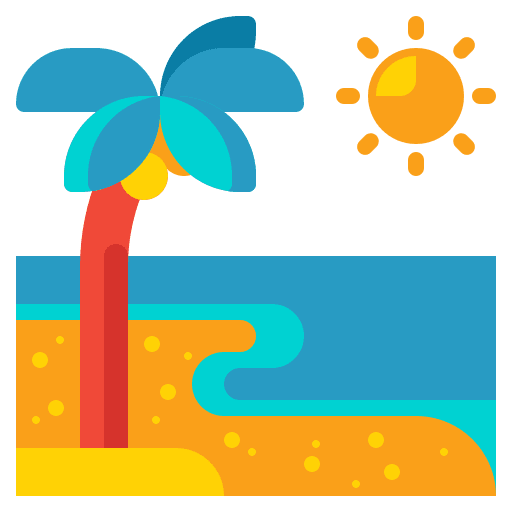Beach tropical nature sea icon