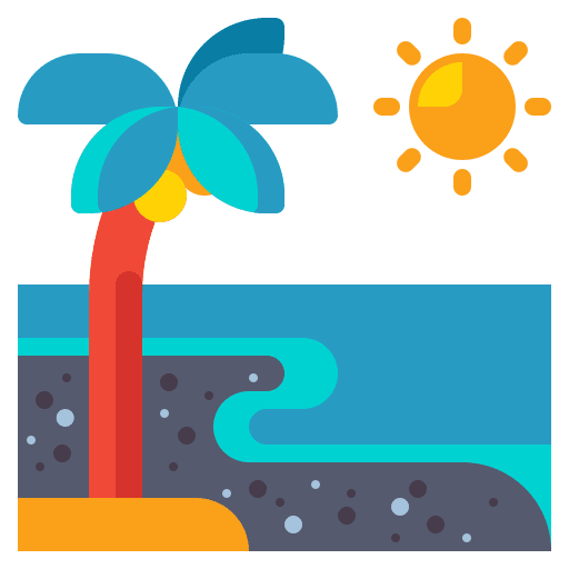 Beach vacation palm tree nature icon