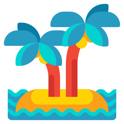 Island beach palm tree sea icon