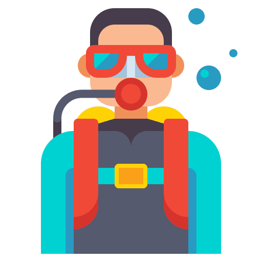 Scuba diving water sports sports and competition diver icon