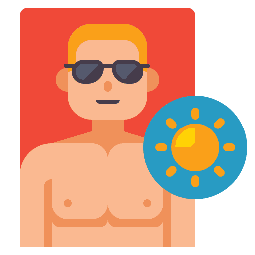 Tanning summer relax sunbed icon