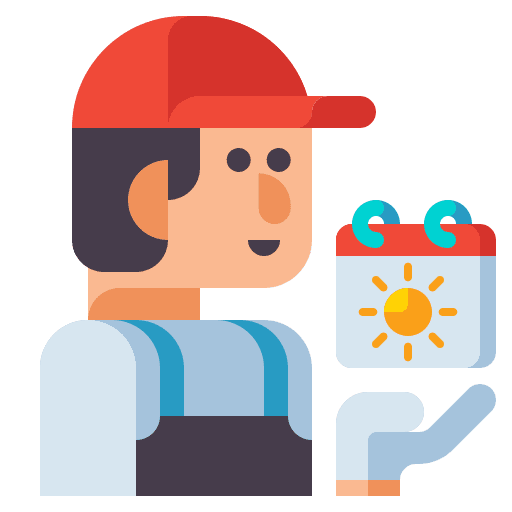 Worker time summer sun icon