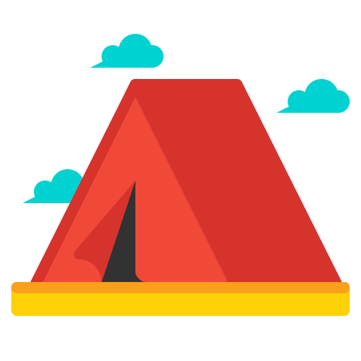 Tent camping cloud adventure icon