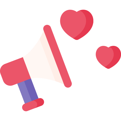 Megaphone love and romance peace protest icon Megaphone love and romance peace protest icon