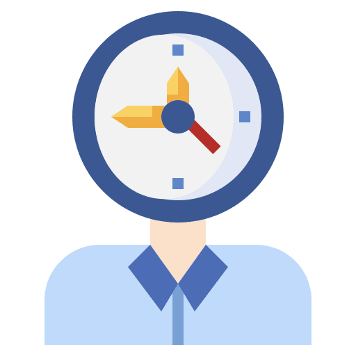 Employee productivity time and date people icon Employee productivity time and date people icon