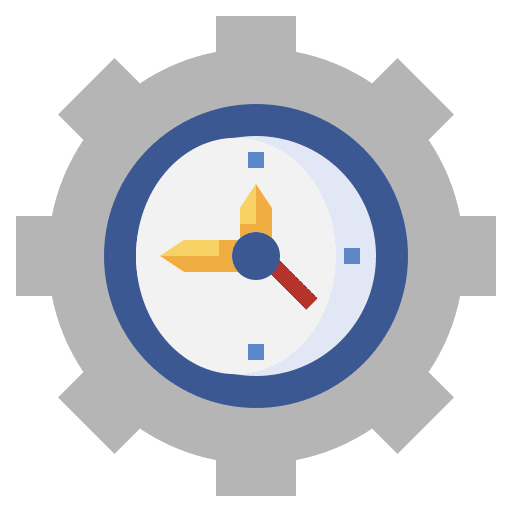 Organization gears wall clock clock icon Organization gears wall clock clock icon