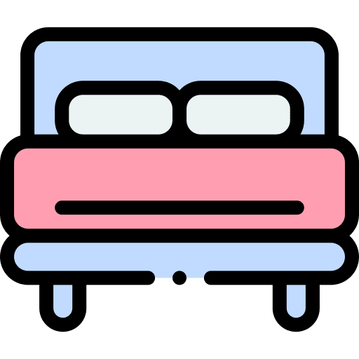 Double bed comfortable furniture bedroom icon Double bed comfortable furniture bedroom icon