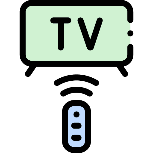 Tv monitor remote control wifi signal screen icon