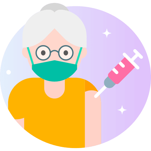 Old woman vaccine covid avatar icon